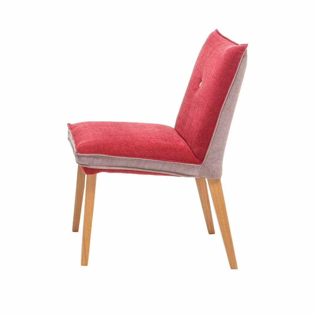 Zweifarbiger Esszimmerstuhl in Rot & Beige Stoff Laudion mit Eiche Natur Zweifarbiger Esszimmerstuhl In Rot & Beige Stoff Laudion Mit Eiche Natur -Dariana shop zweifarbiger esszimmerstuhl in rot beige stoff mit eiche natur laudion 02