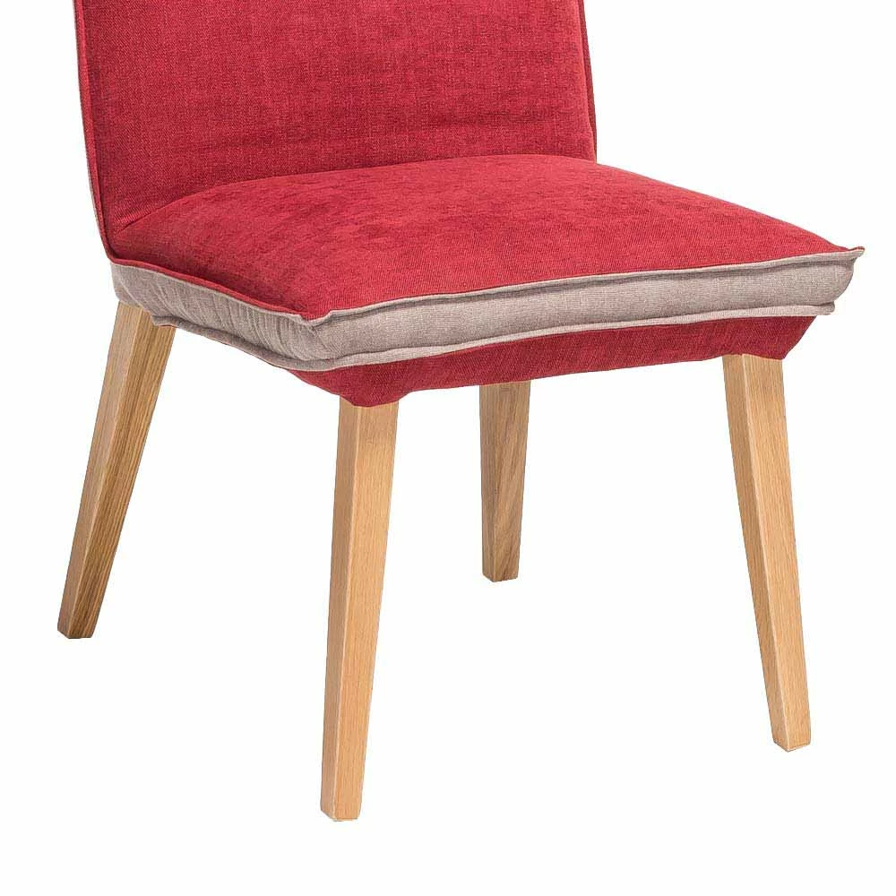 Zweifarbiger Esszimmerstuhl in Rot & Beige Stoff Laudion mit Eiche Natur Zweifarbiger Esszimmerstuhl In Rot & Beige Stoff Laudion Mit Eiche Natur -Dariana shop zweifarbiger esszimmerstuhl in rot beige stoff mit eiche natur laudion 05