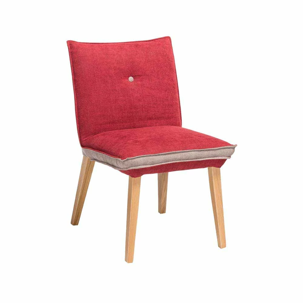Zweifarbiger Esszimmerstuhl in Rot & Beige Stoff Laudion mit Eiche Natur Zweifarbiger Esszimmerstuhl In Rot & Beige Stoff Laudion Mit Eiche Natur -Dariana shop zweifarbiger esszimmerstuhl in rot beige stoff mit eiche natur laudion f