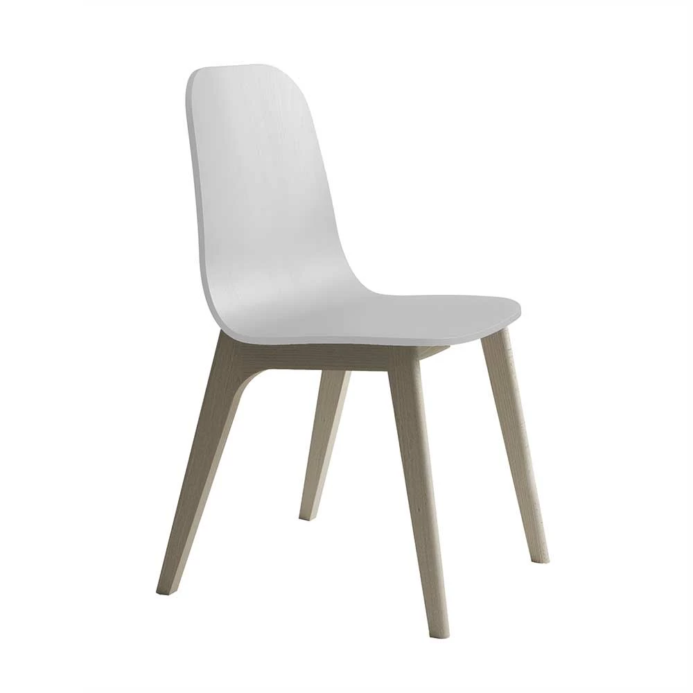 Zweifarbiger Holzstuhl In Weiß & Trüffel - Pyra - Image 2