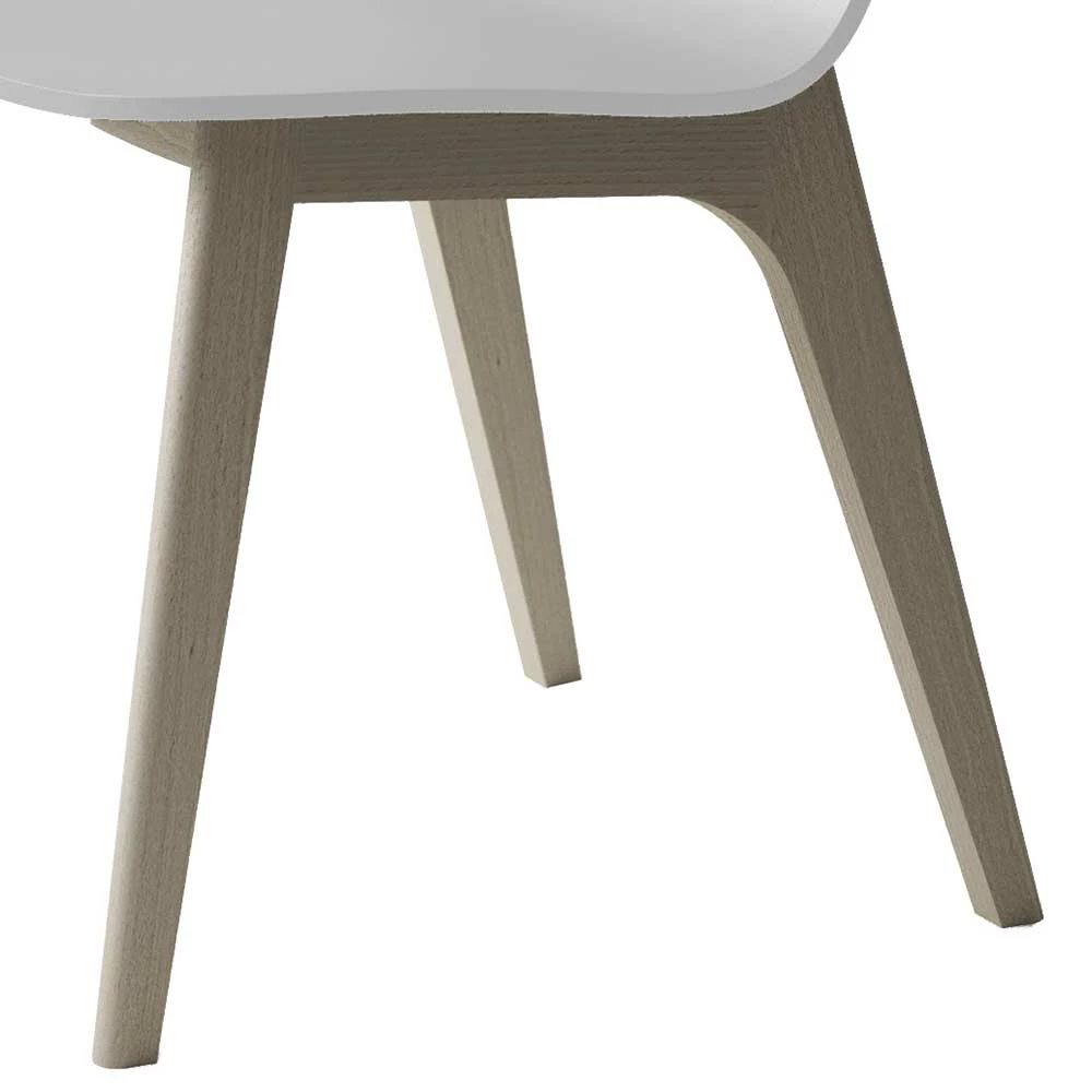 Zweifarbiger Holzstuhl In Weiß & Trüffel - Pyra - Image 4